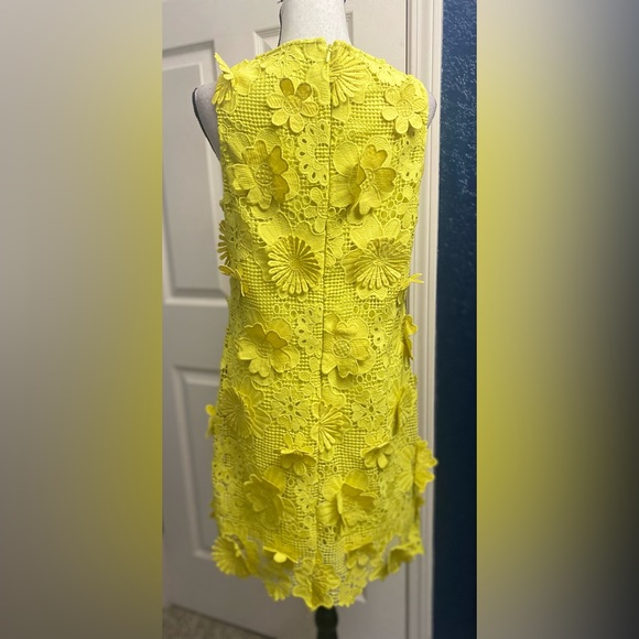 New York & Company Yellow Floral Mini Dress - Picture 4 of 6